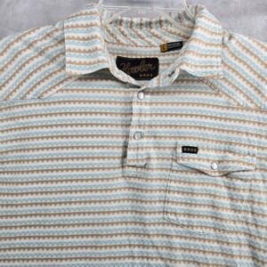 Howler Brothers Size Large Ranchero Jacquard Short Sleeve‎ Polo Shirt Western